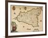 Map of Sicily-Willem Janszoon Blaeu-Framed Giclee Print