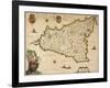 Map of Sicily-Willem Janszoon Blaeu-Framed Giclee Print