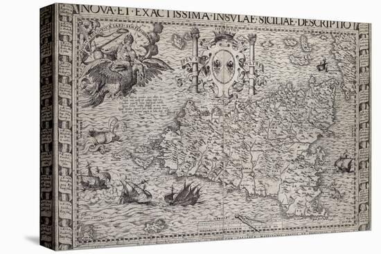 Map Of Sicily-Paul de la Houe-Stretched Canvas
