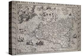 Map Of Sicily-Paul de la Houe-Stretched Canvas