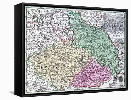 Map of Silesia, from an Atlas-Matthaus Seutter-Framed Stretched Canvas