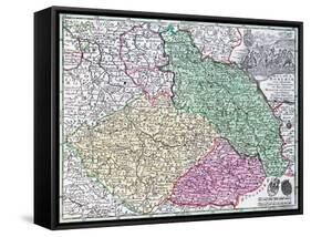 Map of Silesia, from an Atlas-Matthaus Seutter-Framed Stretched Canvas