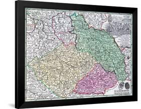 Map of Silesia, from an Atlas-Matthaus Seutter-Framed Giclee Print