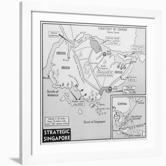 Map of Singapore-null-Framed Giclee Print