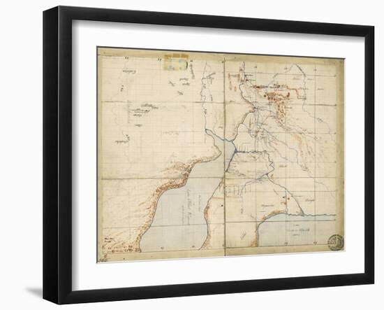 Map of Sir Samuel Baker's Route from Gondokoro to Lake Albert, 1864-Sir Samuel Baker-Framed Giclee Print