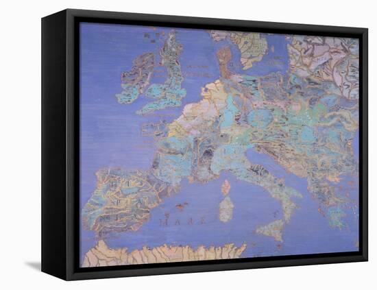 Map of Sixteenth Century Europe, from the Sala Del Mappamondo circa 1574-5-Giovanni De' Vecchi-Framed Stretched Canvas