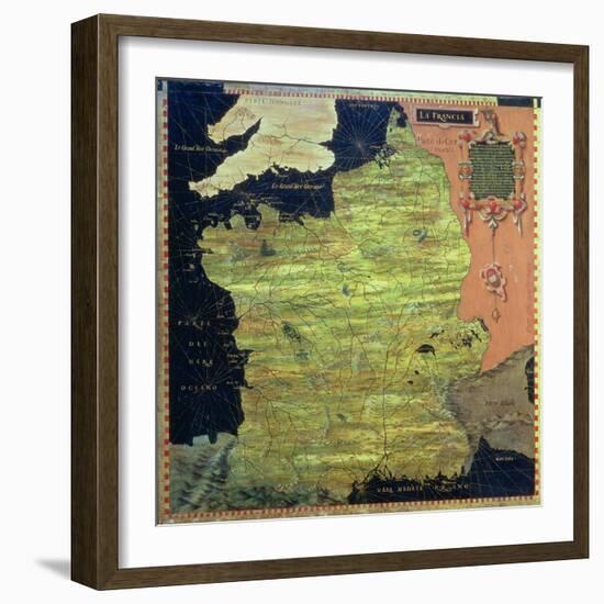 Map of Sixteenth Century France, from the "Sala Delle Carte Geografiche"-Stefano And Danti Bonsignori-Framed Giclee Print