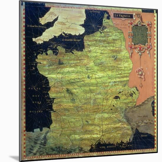 Map of Sixteenth Century France, from the "Sala Delle Carte Geografiche"-Stefano And Danti Bonsignori-Mounted Giclee Print