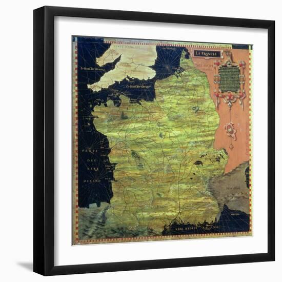 Map of Sixteenth Century France, from the "Sala Delle Carte Geografiche"-Stefano And Danti Bonsignori-Framed Giclee Print