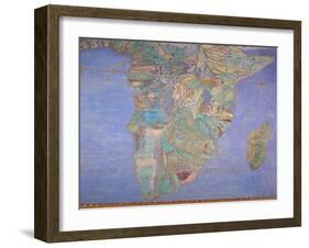 Map of Sixteenth Century India, from the 'Sala del Mappamondo'-Giovanni De' Vecchi-Framed Giclee Print