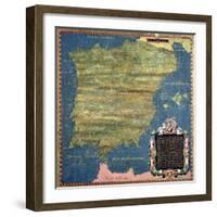 Map of Sixteenth Century Spain, from the "Sala Delle Carte Geografiche" 1575-Stefano Bonsignori-Framed Giclee Print