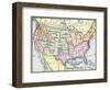 Map of Slave and Free Areas of the United States in 1854, at the Time of the Kansas-Nebraska Bill-null-Framed Giclee Print