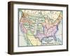 Map of Slave and Free Areas of the United States in 1854, at the Time of the Kansas-Nebraska Bill-null-Framed Giclee Print