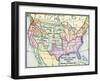 Map of Slave and Free Areas of the United States in 1854, at the Time of the Kansas-Nebraska Bill-null-Framed Giclee Print