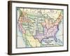 Map of Slave and Free Areas of the United States in 1854, at the Time of the Kansas-Nebraska Bill-null-Framed Giclee Print