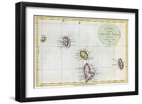 Map of Society Islands-null-Framed Giclee Print