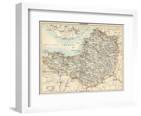 Map of Somerset, England, 1870s-null-Framed Giclee Print