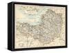 Map of Somerset, England, 1870s-null-Framed Stretched Canvas