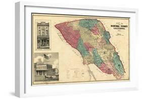 Map of Sonoma County California, c.1877-Thos^ H^ Thompson-Framed Art Print