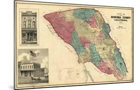 Map of Sonoma County California, c.1877-Thos^ H^ Thompson-Mounted Art Print