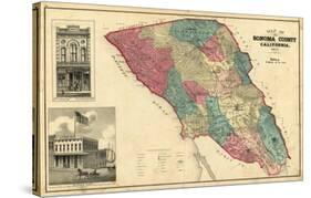 Map of Sonoma County California, c.1877-Thos^ H^ Thompson-Stretched Canvas