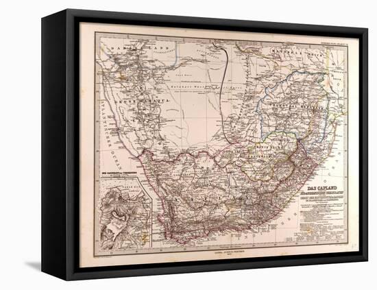 Map of South Africa, 1872-null-Framed Stretched Canvas