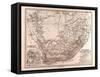 Map of South Africa, 1872-null-Framed Stretched Canvas