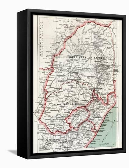 Map of South African Republic, Orange Free State and Natal C.1900-Louis Creswicke-Framed Stretched Canvas