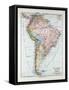 Map of South America 1899-null-Framed Stretched Canvas