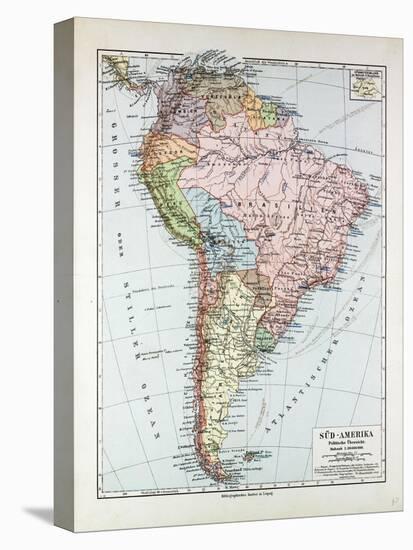 Map of South America 1899-null-Stretched Canvas