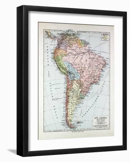 Map of South America 1899-null-Framed Giclee Print