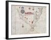 Map of South America and Strait of Magellan from Luis Lazaro's World Atlas, 1563-null-Framed Giclee Print