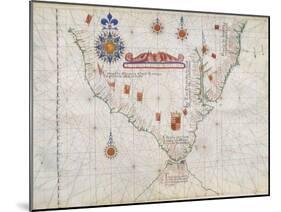 Map of South America and Strait of Magellan from Luis Lazaro's World Atlas, 1563-null-Mounted Giclee Print