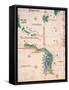 Map of South America and the Coastline of Brazil with parrots, 1502, Estense Library,Modena, Italy-null-Framed Stretched Canvas