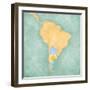 Map Of South America - Argentina (Vintage Series)-Tindo-Framed Art Print