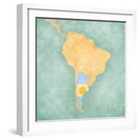 Map Of South America - Argentina (Vintage Series)-Tindo-Framed Art Print