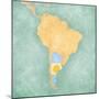 Map Of South America - Argentina (Vintage Series)-Tindo-Mounted Art Print