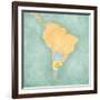 Map Of South America - Argentina (Vintage Series)-Tindo-Framed Art Print