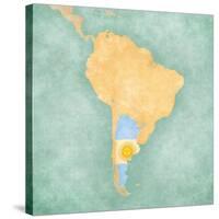 Map Of South America - Argentina (Vintage Series)-Tindo-Stretched Canvas