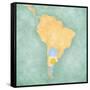 Map Of South America - Argentina (Vintage Series)-Tindo-Framed Stretched Canvas