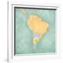 Map Of South America - Argentina (Vintage Series)-Tindo-Framed Art Print