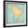 Map Of South America - Argentina (Vintage Series)-Tindo-Framed Art Print