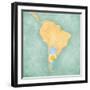 Map Of South America - Argentina (Vintage Series)-Tindo-Framed Art Print