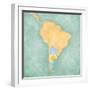 Map Of South America - Argentina (Vintage Series)-Tindo-Framed Art Print