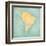 Map Of South America - Argentina (Vintage Series)-Tindo-Framed Art Print