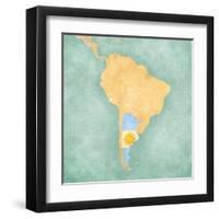 Map Of South America - Argentina (Vintage Series)-Tindo-Framed Art Print