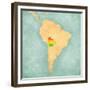 Map Of South America - Bolivia (Vintage Series)-Tindo-Framed Premium Giclee Print