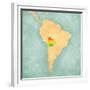 Map Of South America - Bolivia (Vintage Series)-Tindo-Framed Premium Giclee Print