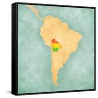 Map Of South America - Bolivia (Vintage Series)-Tindo-Framed Stretched Canvas