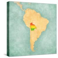 Map Of South America - Bolivia (Vintage Series)-Tindo-Stretched Canvas